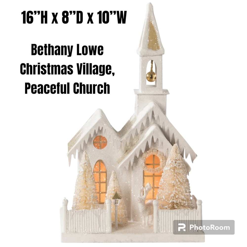 New- Bethany and Lowe Christmas Village, Peaceful Church From Neiman Marcus